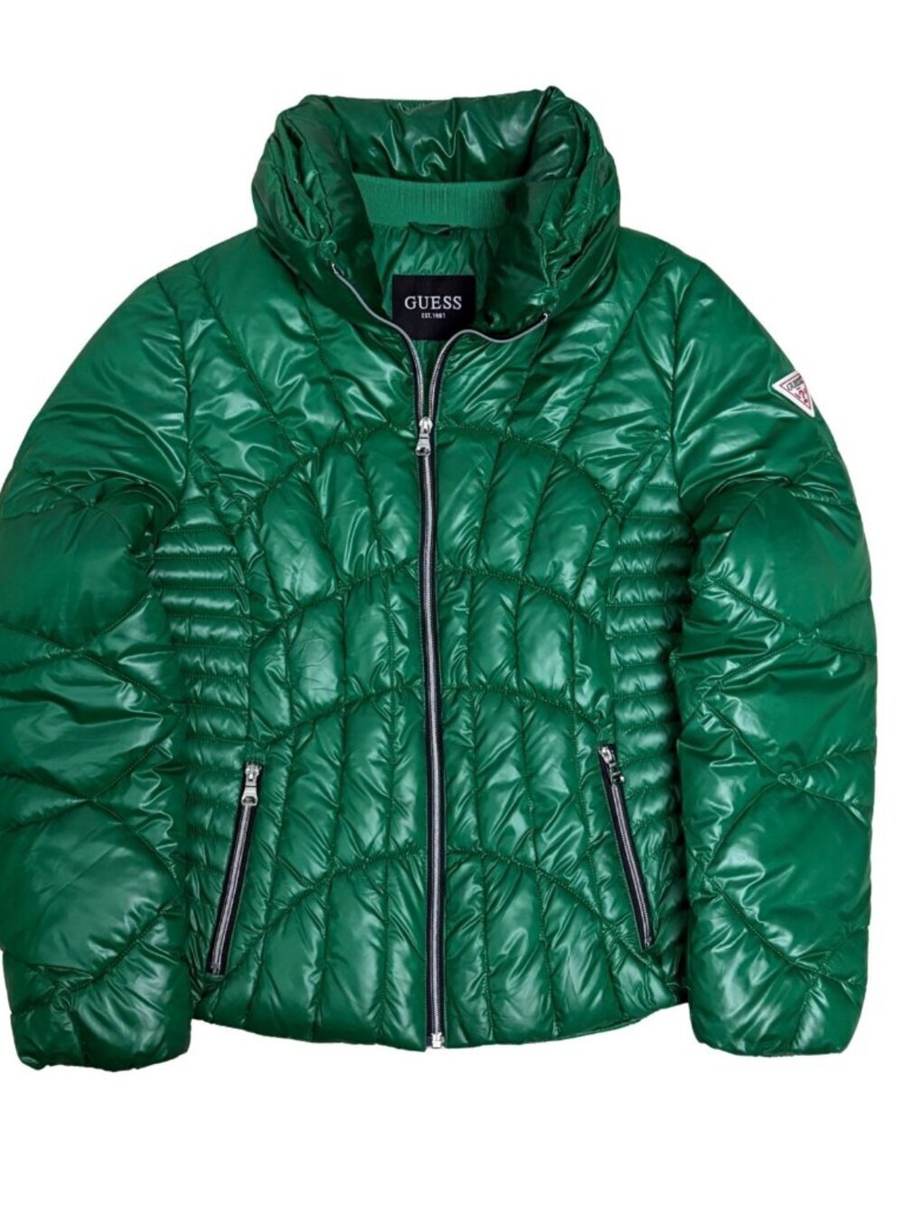 GUESS Puffer Coat Winter Parka Green Designer Jacket Womens Large